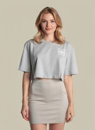 T-shirt stretch manches courtes gris SUNCOO femme