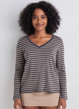 T-shirt manches longues manches longues bleu PAKO LITTO femme