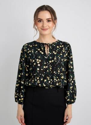 Blouse imprimé fleurs manches 3/4 noir STREET ONE femme