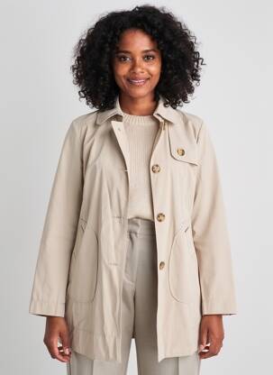 Trench tissage popeline sans capuche beige BETTY BARCLAY femme