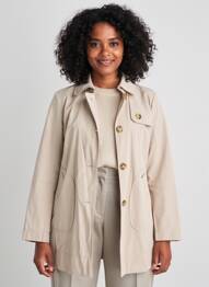 Trench tissage popeline sans capuche beige BETTY BARCLAY femme