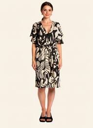 Robe mi-longue manches courtes manches courtes noir LA FEE MARABOUTEE femme