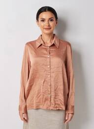 Chemisier coupe droite manches longues orange LAUREN VIDAL femme