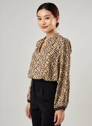 Blouse tissage popeline manches longues jaune BETTY BARCLAY femme