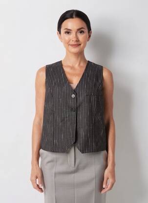 Gilet sans manche poches noir SIGNE NATURE femme