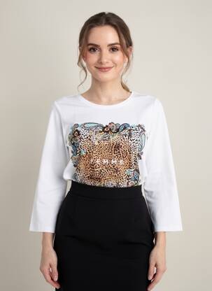Top manches longues manches longues blanc SIGNE NATURE femme