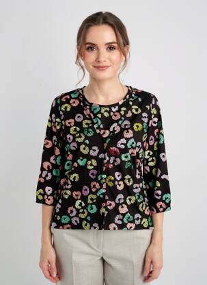 Gilet manches longues stretch noir LEO & UGO femme
