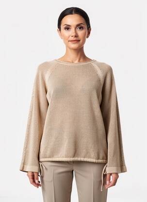 Pull stretch manches longues beige BETTY BARCLAY femme