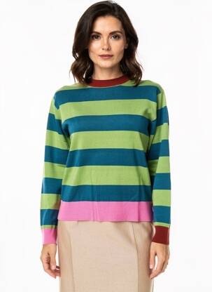 Pull stretch manches longues vert SURKANA femme