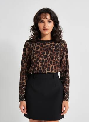 Top manches longues manches longues marron BETTY BARCLAY femme