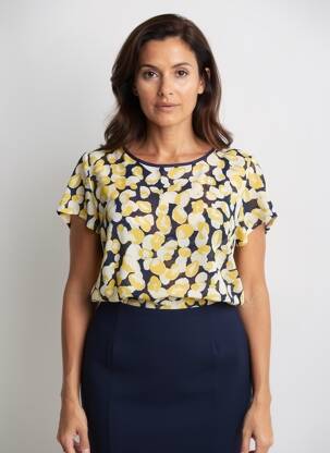 T-shirt imprimé fantaisie manches courtes bleu CERISE BLUE femme