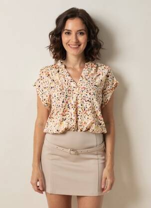 T-shirt imprimé fantaisie manches courtes orange S.OLIVER femme