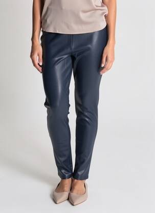Legging tissage simili-cuir taille normale bleu YSABEL MORA femme