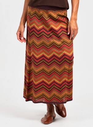 Jupe longue coupe droite orange SURKANA femme