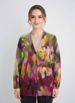 Gilet manches longues resserrée sur le bas vert JEI'S BY LETIZIA DENARO femme