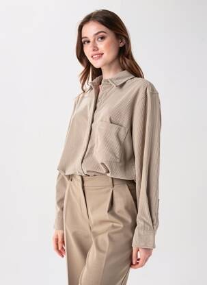 Chemisier coupe droite manches longues marron ZHRILL femme