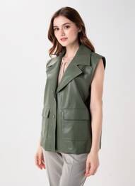 Gilet sans manche poches vert NÜ femme