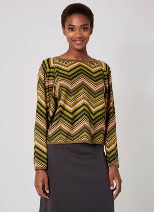 Pull coupe droite manches longues vert SURKANA femme