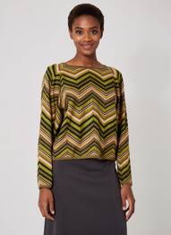 Pull coupe droite manches longues vert SURKANA femme