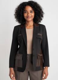 Blazer poches marron TRICOT CHIC femme