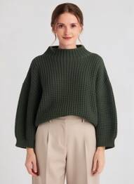 Pull manches longues manches longues vert EVA KAYAN femme