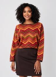 Pull col rond manches longues orange SURKANA femme