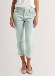 Pantalon 7/8 fermeture zippée sous rabat boutonné bleu clair BETTY BARCLAY femme