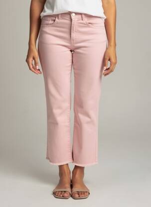 Pantacourt stretch taille normale rose SIGNE NATURE femme
