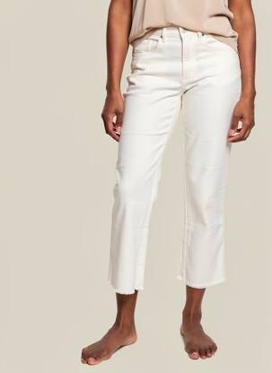 Pantacourt stretch taille normale blanc SIGNE NATURE femme