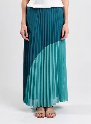 Jupe longue coupe droite vert LA FEE MARABOUTEE femme