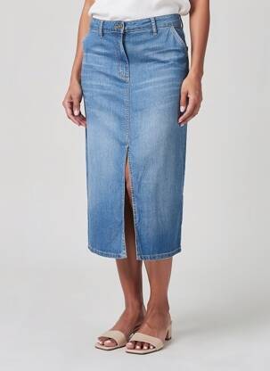 Jupe mi-longue coupe droite bleu BETTY BARCLAY femme