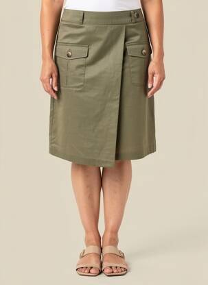 Jupe mi-longue stretch vert BETTY BARCLAY femme
