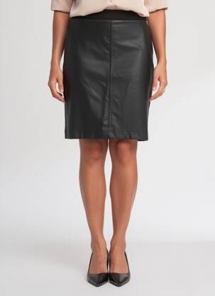 Jupe mi-longue coupe droite noir LA FEE MARABOUTEE femme
