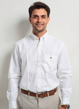 Chemise manches longues coupe droite blanc GANT homme