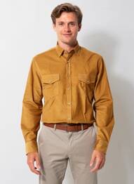 Chemise manches longues coupe droite marron EMYLE homme