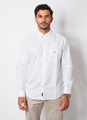 Chemise manches longues coupe droite blanc GANT homme