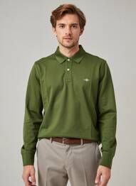 Polo manches longues manches longues vert GANT homme