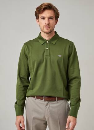 Polo manches longues manches longues vert GANT homme
