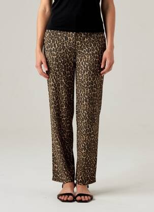 Pantalon droit tissage crêpe taille normale beige B.YOUNG femme