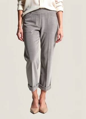 Pantalon 7/8 stretch taille normale gris WALTRON femme
