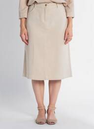 Jupe mi-longue taille normale beige WALTRON femme