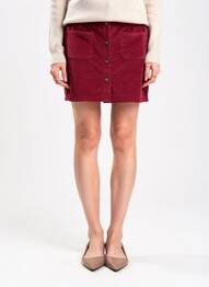 Jupe courte poches rouge MAELLE femme