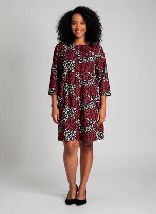 Robe courte coupe évasée manches longues noir VEGAS femme