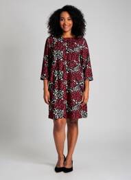 Robe courte coupe évasée manches longues noir VEGAS femme
