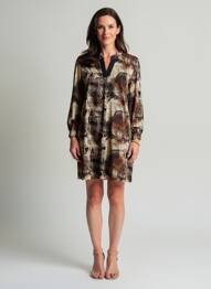 Robe courte manches 3/4 manches 3/4 noir SIGNATURE femme