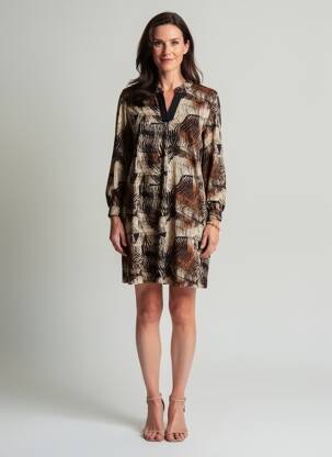 Robe courte manches 3/4 manches 3/4 noir SIGNATURE femme