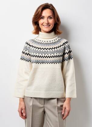Pull coupe droite manches longues beige JENSEN femme