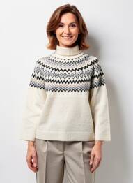 Pull manches longues manches longues beige JENSEN femme