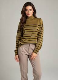 Pull manches longues manches longues vert B.YOUNG femme