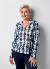 Pull manches longues manches longues bleu SIGNATURE femme
